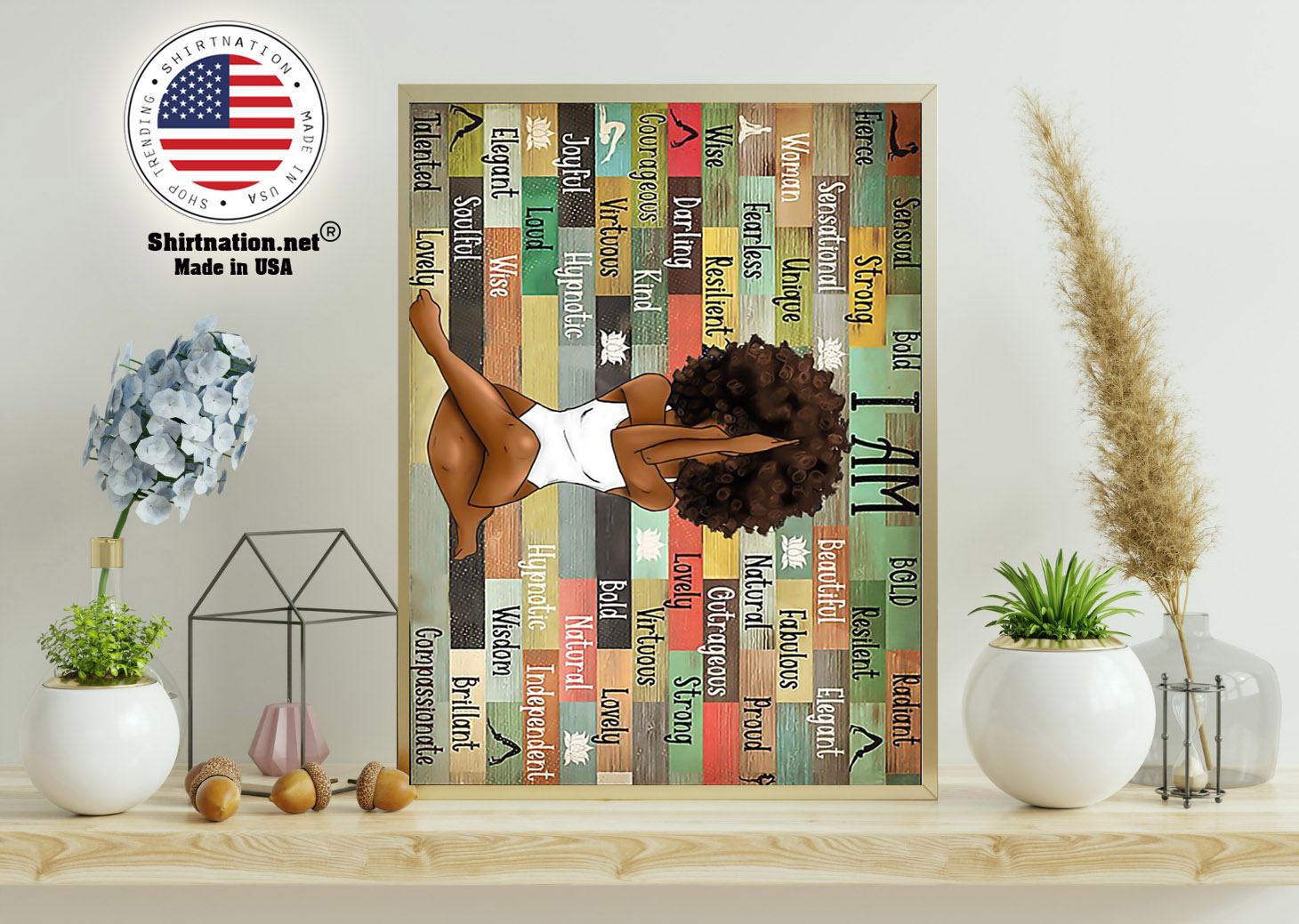 Black girl with yoga poster 15