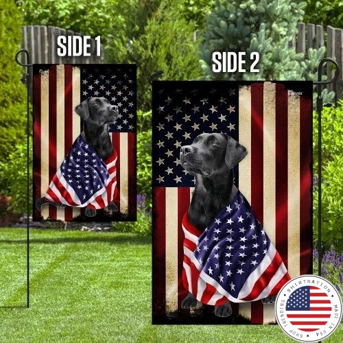 Black labrador retriever american patriot flag2