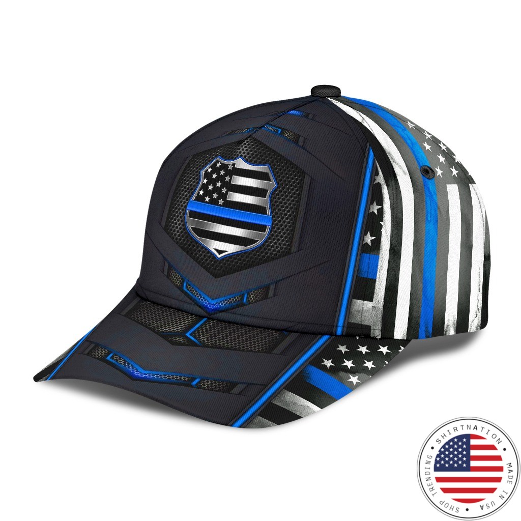 Blue police flag cap2