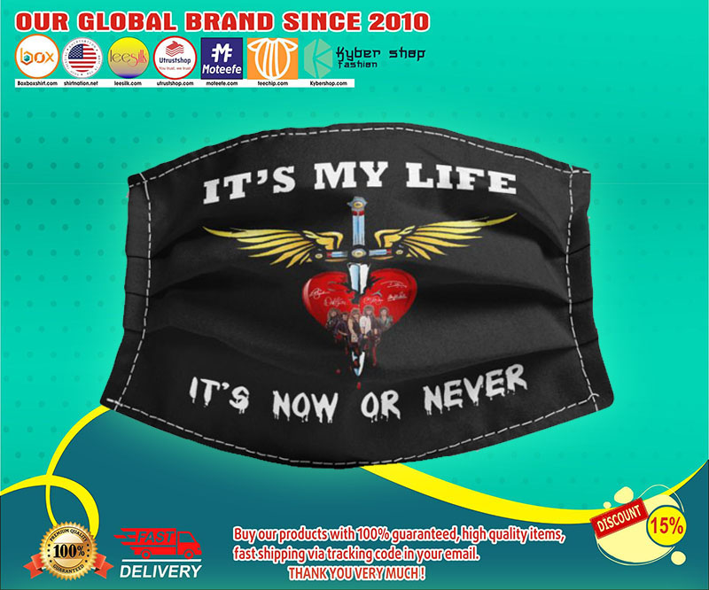 Bon Jovi it's now or never face mask