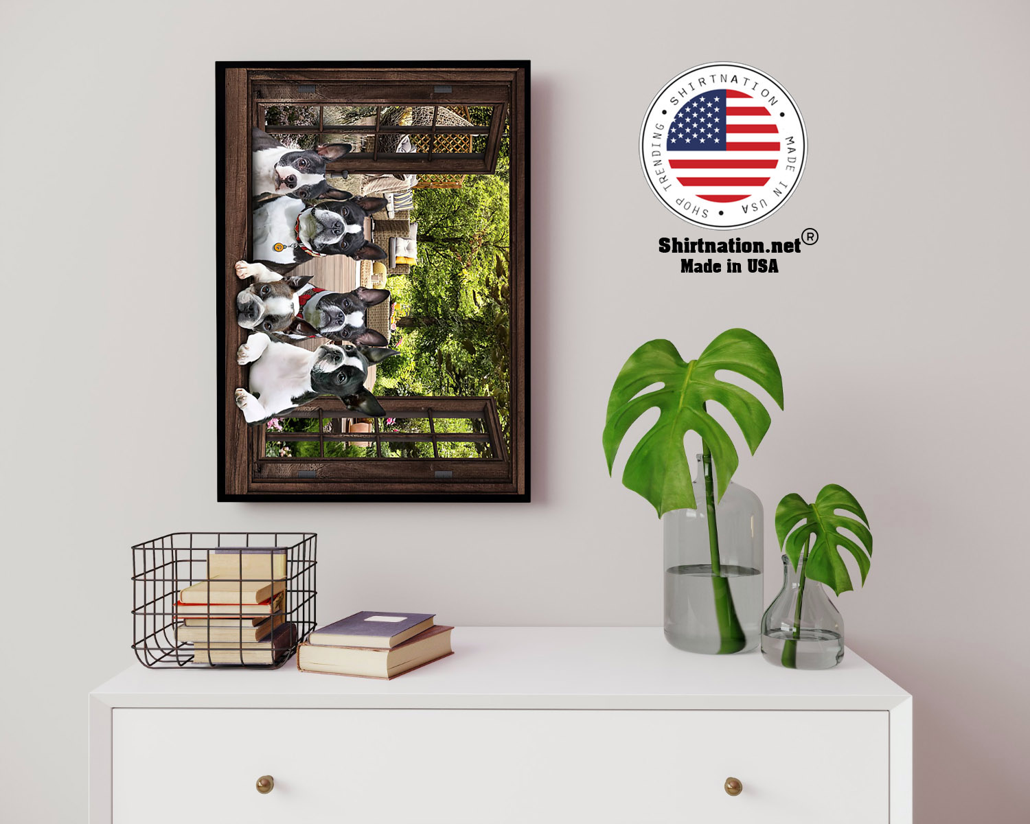 Boston Terrier window 3d poster 14