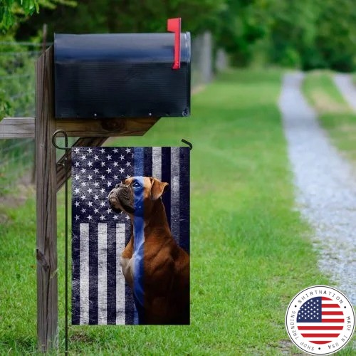 Boxer the thin blue line American US flag2