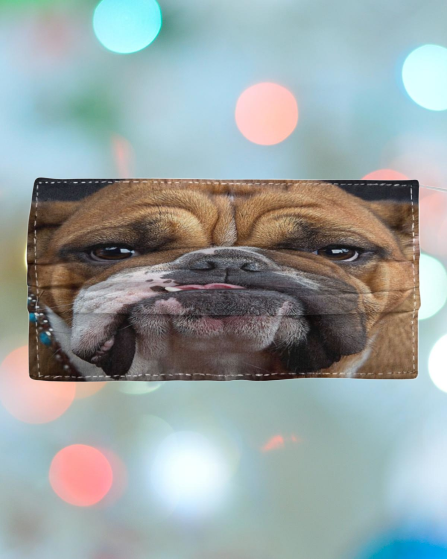Bulldog cloth fabric face mask