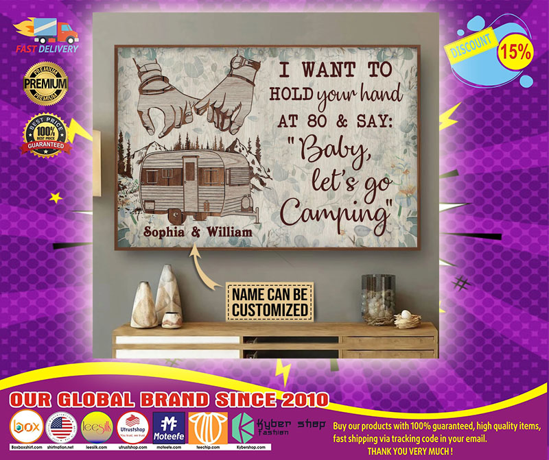Camping I want to hold your hand custom name poster