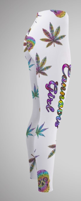 Cannabis girl with tattoos tank top and legging2