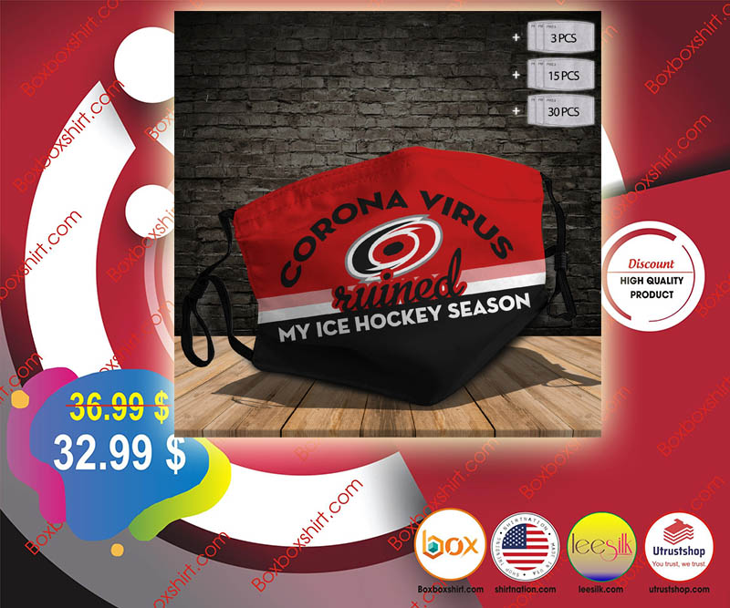 Carolina Hurricanes Corona virus ruined my ice hockey season face mask