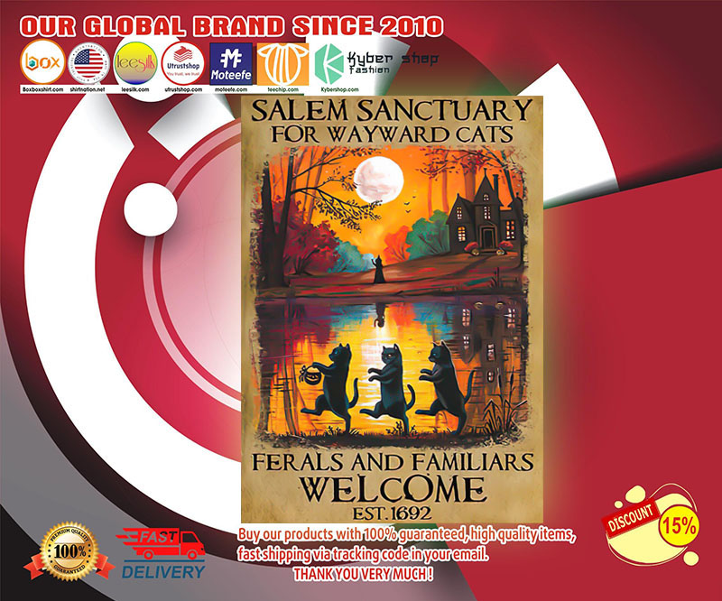 Cat Salem sanctuary for wayward cats ferals and familiars welcome poster