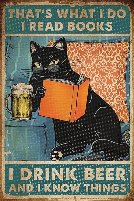 Cat that's what I do I know things I drink beer poster