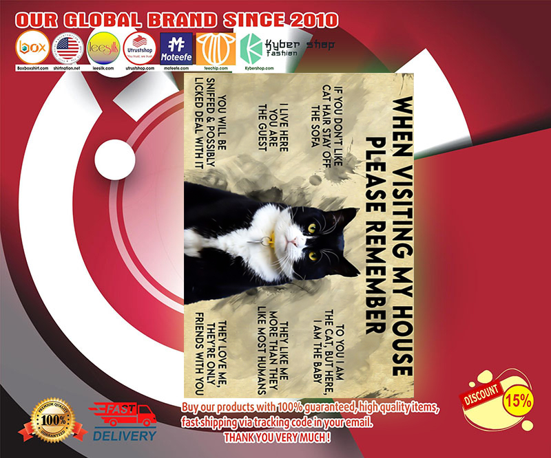 Cat when visiting my house please remember poster