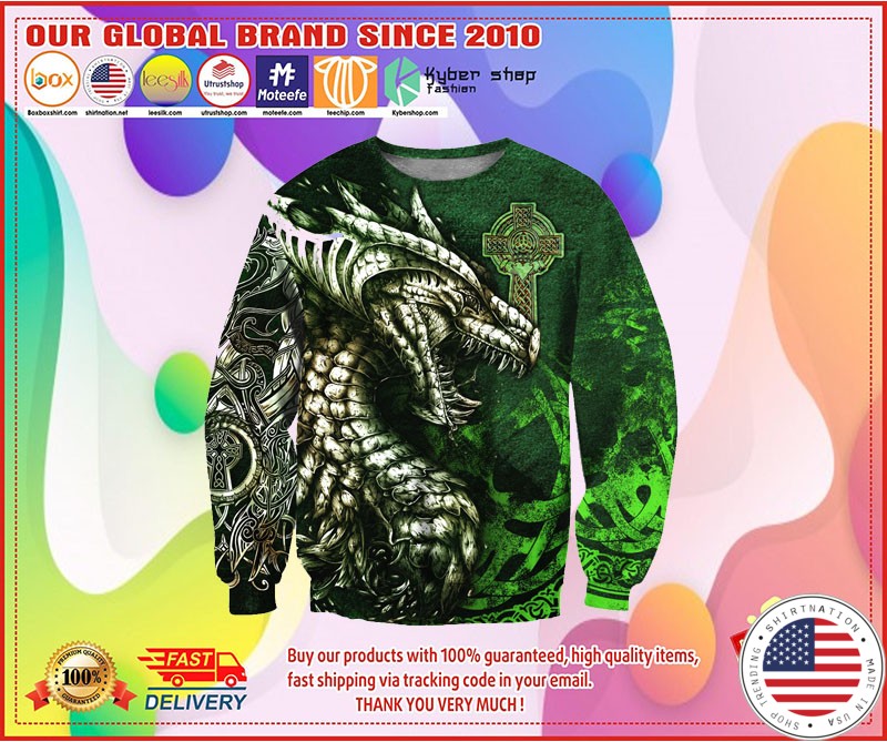 Celtic dragon tattoo 3D over print hoodie 3