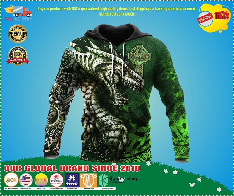 Celtic dragon tattoo 3D over print hoodie
