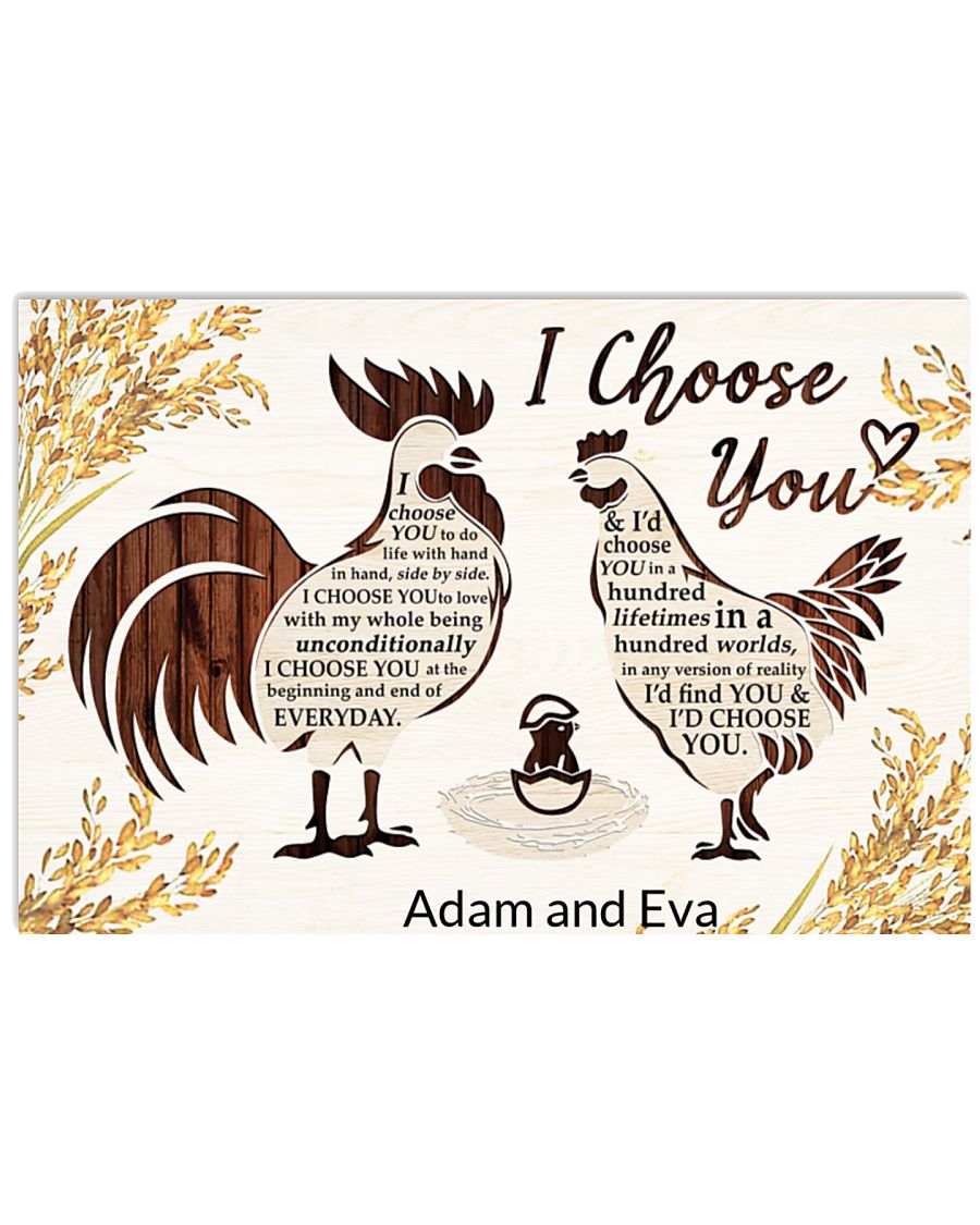 Chicken I choose you custom personalized name poster