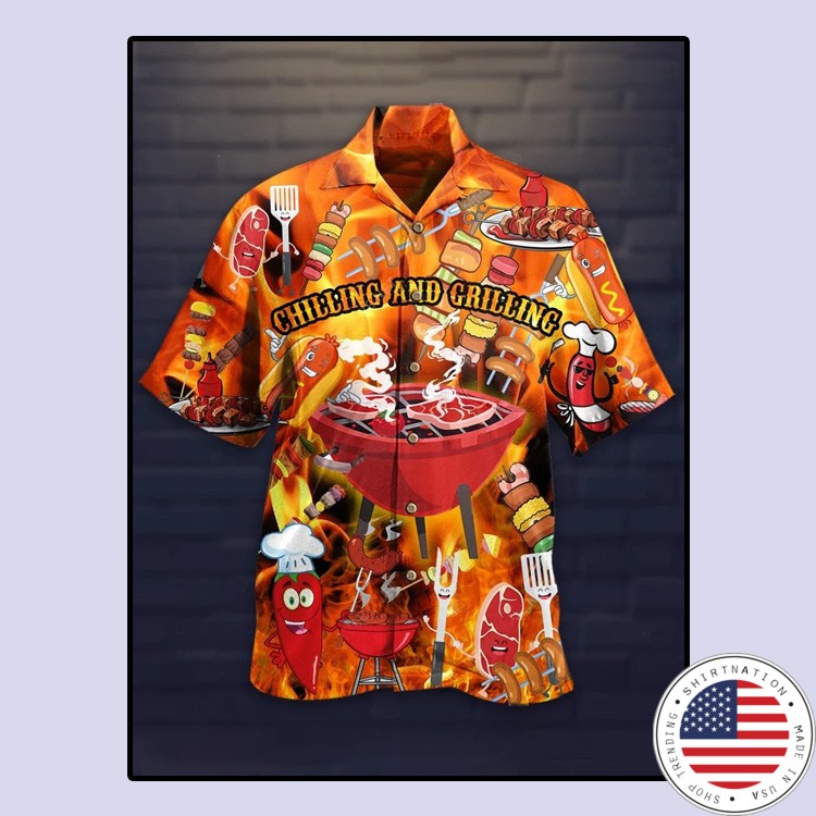 Chilling and grilling hawaiian shirt1