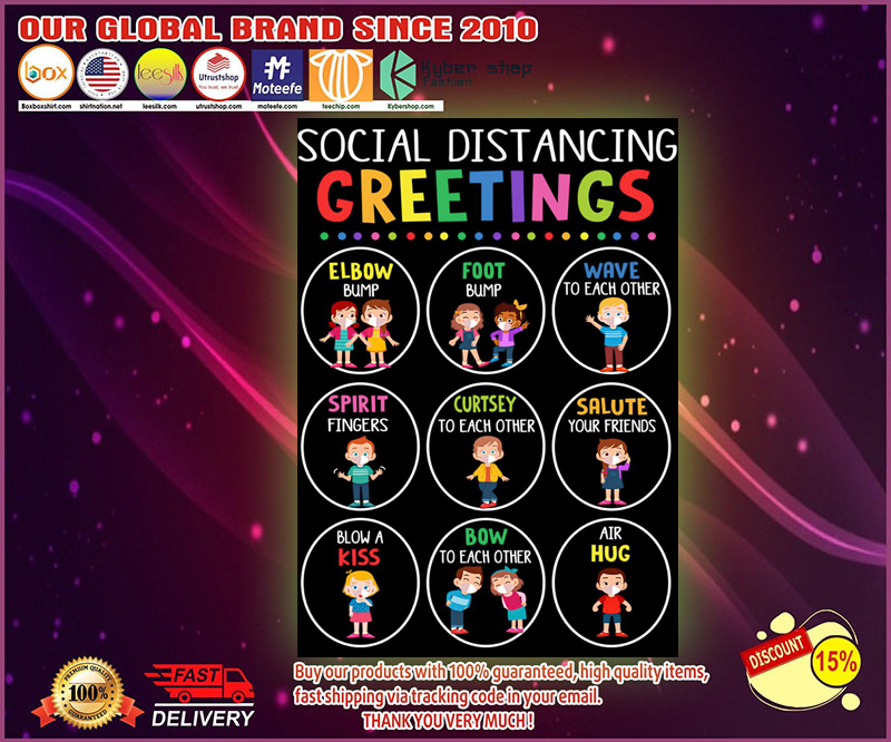 Classroom SocIal distancIng greetIngs poster