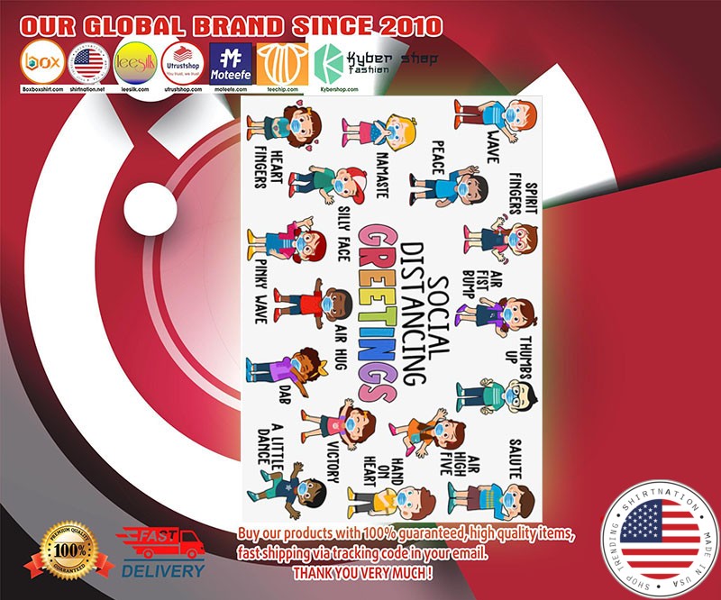 Classroom Social distancing greetings poster