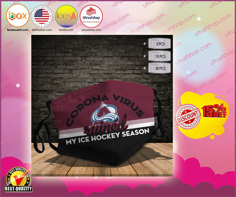 Colorado Avalanche Corona virus ruined my ice hockey season face mask