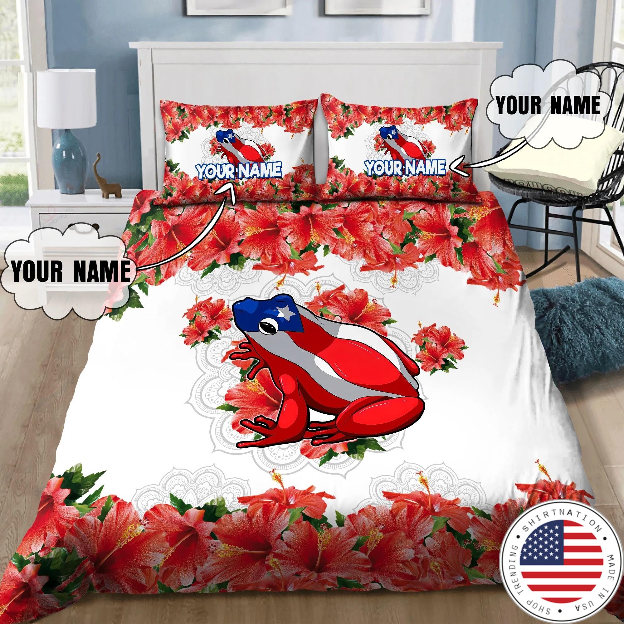 Coqui puerto rico custom name bedding set2
