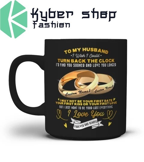 Couplerings To my husband turn back the clock I love you custom name mug