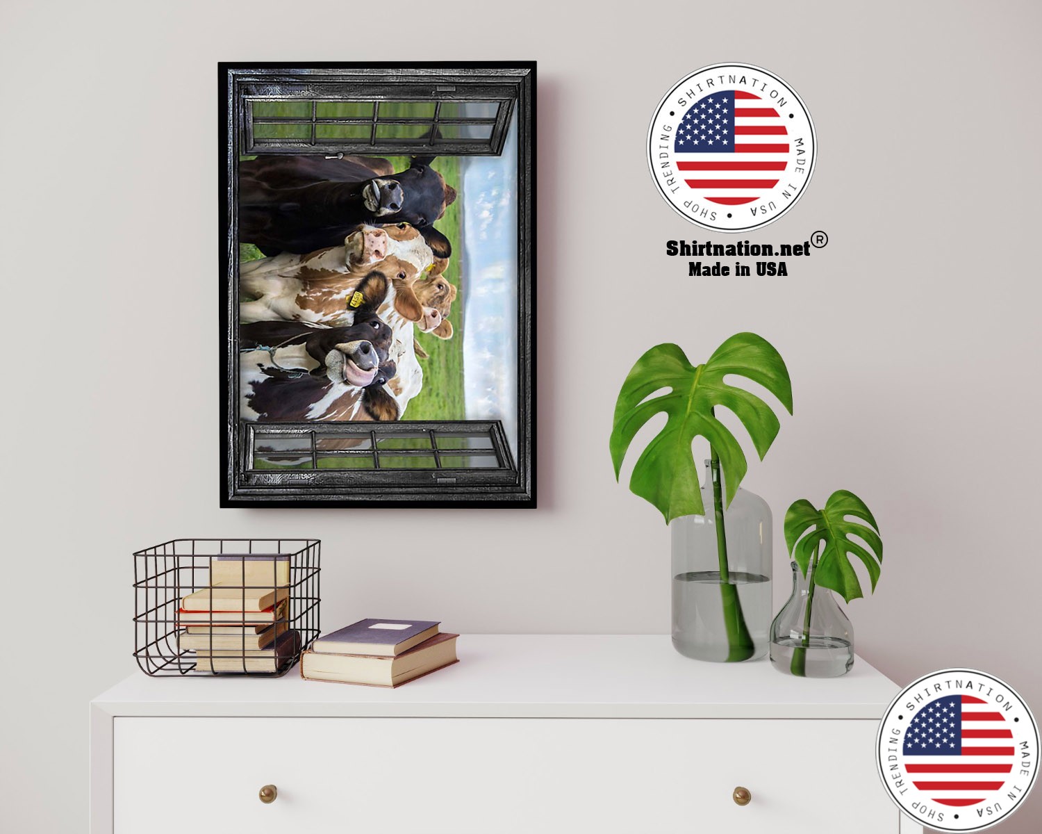 Cow 3d window poster 14 1