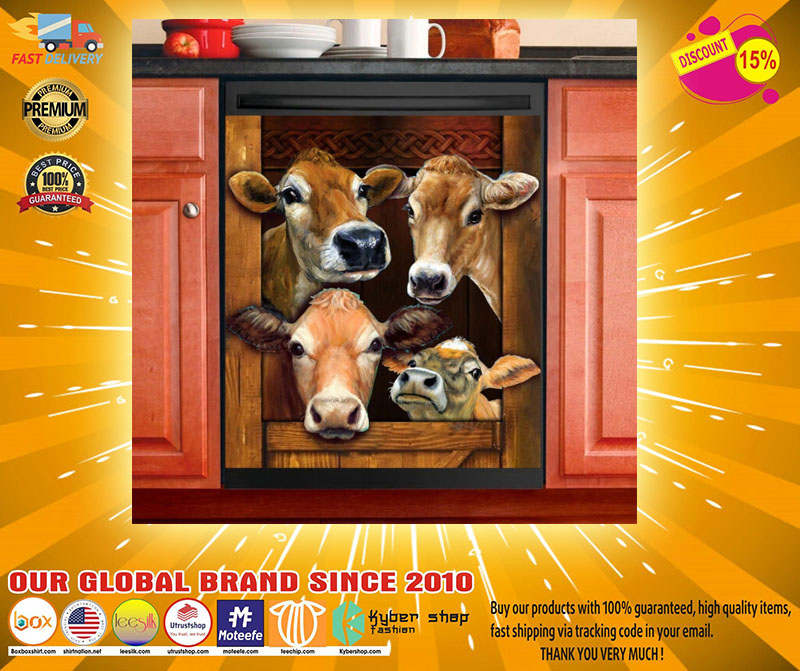 Cow decor kitchen dishwasher2