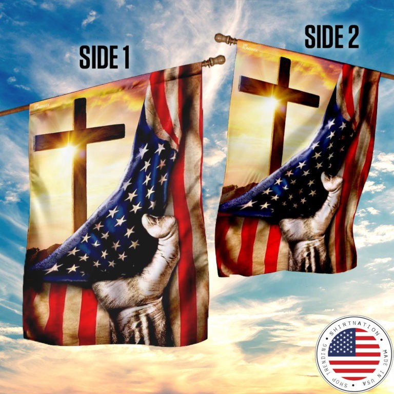 Cross US American flag