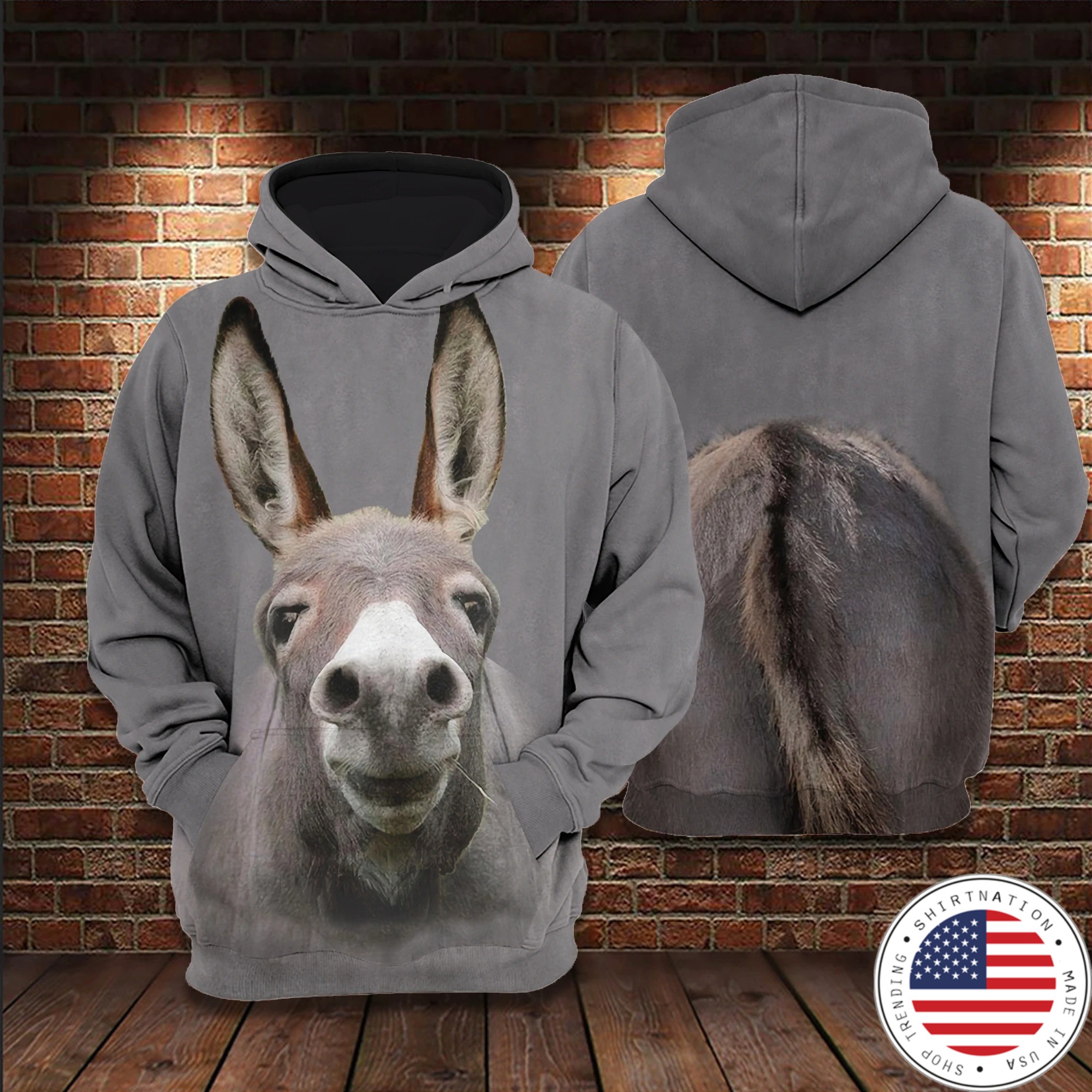 Cute donkey 3D hoodie
