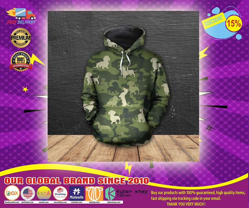Dachshund camo 3D hoodie shirt1