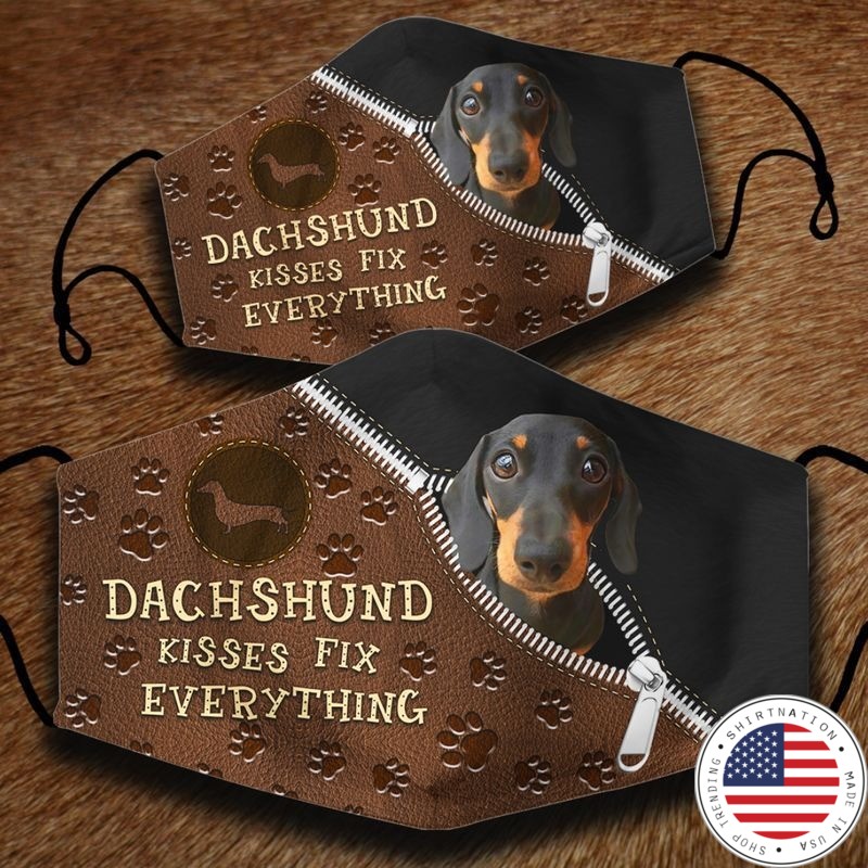Dachshund kisses fix everything face mask