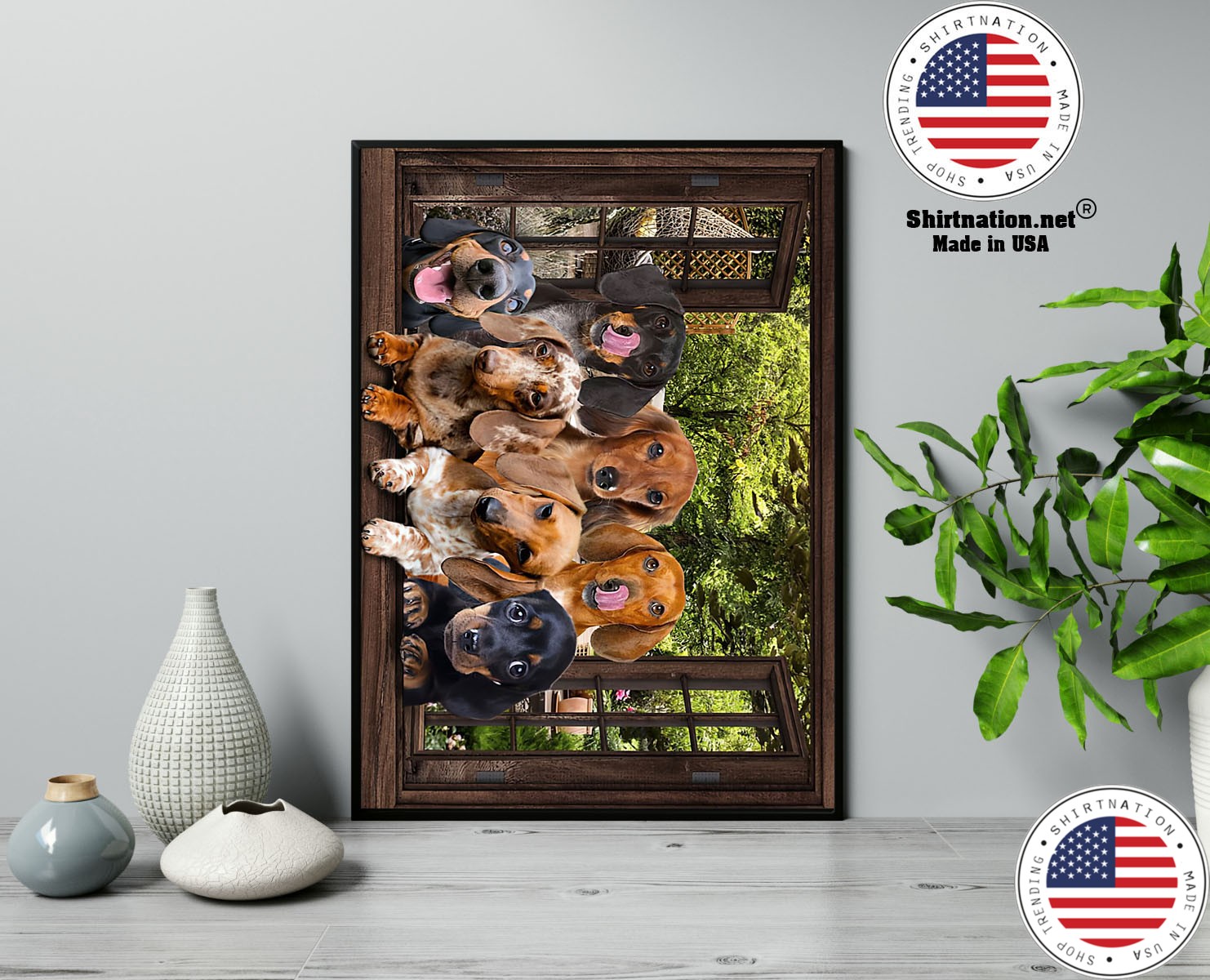 Dachshund window 3d poster 13