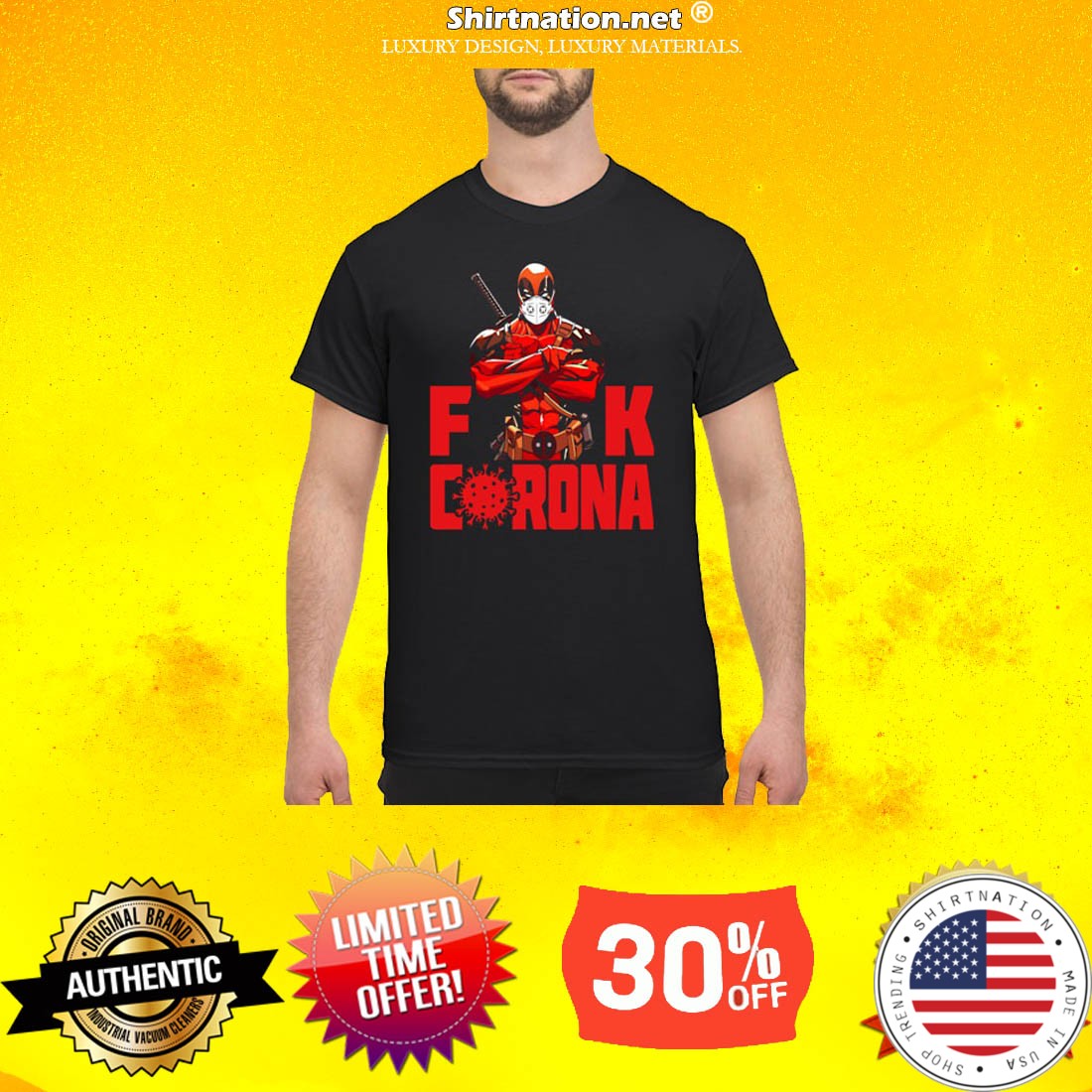 Deadpool mask face fuck corona shirt