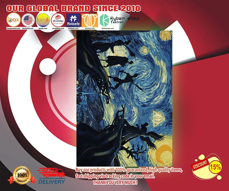 Deathly hallows Harry Potter starrry nigh Van Gogh poster