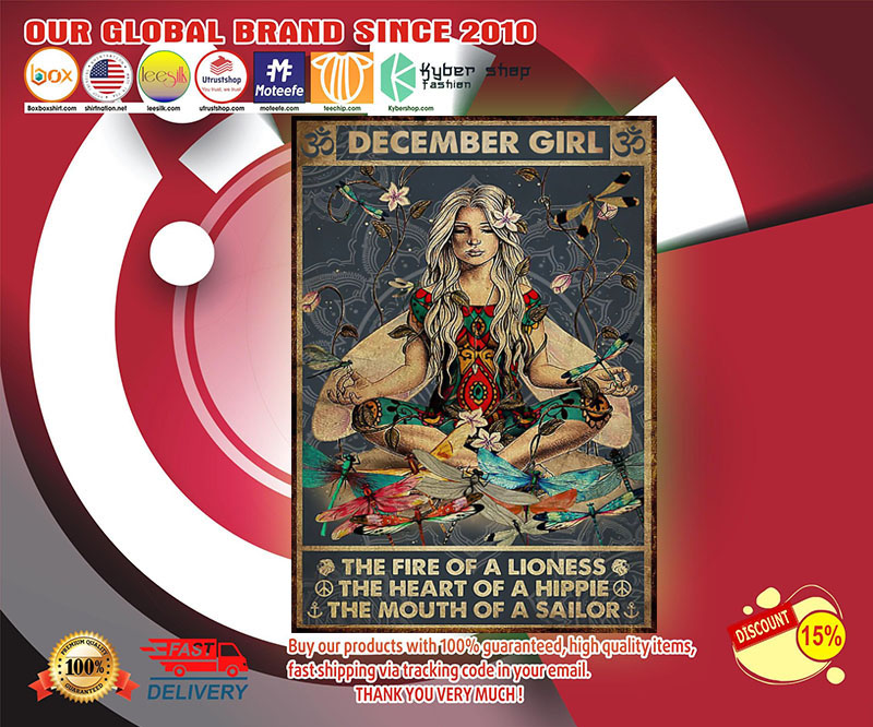 December girl the fire of a lioness the heart of hippie poster