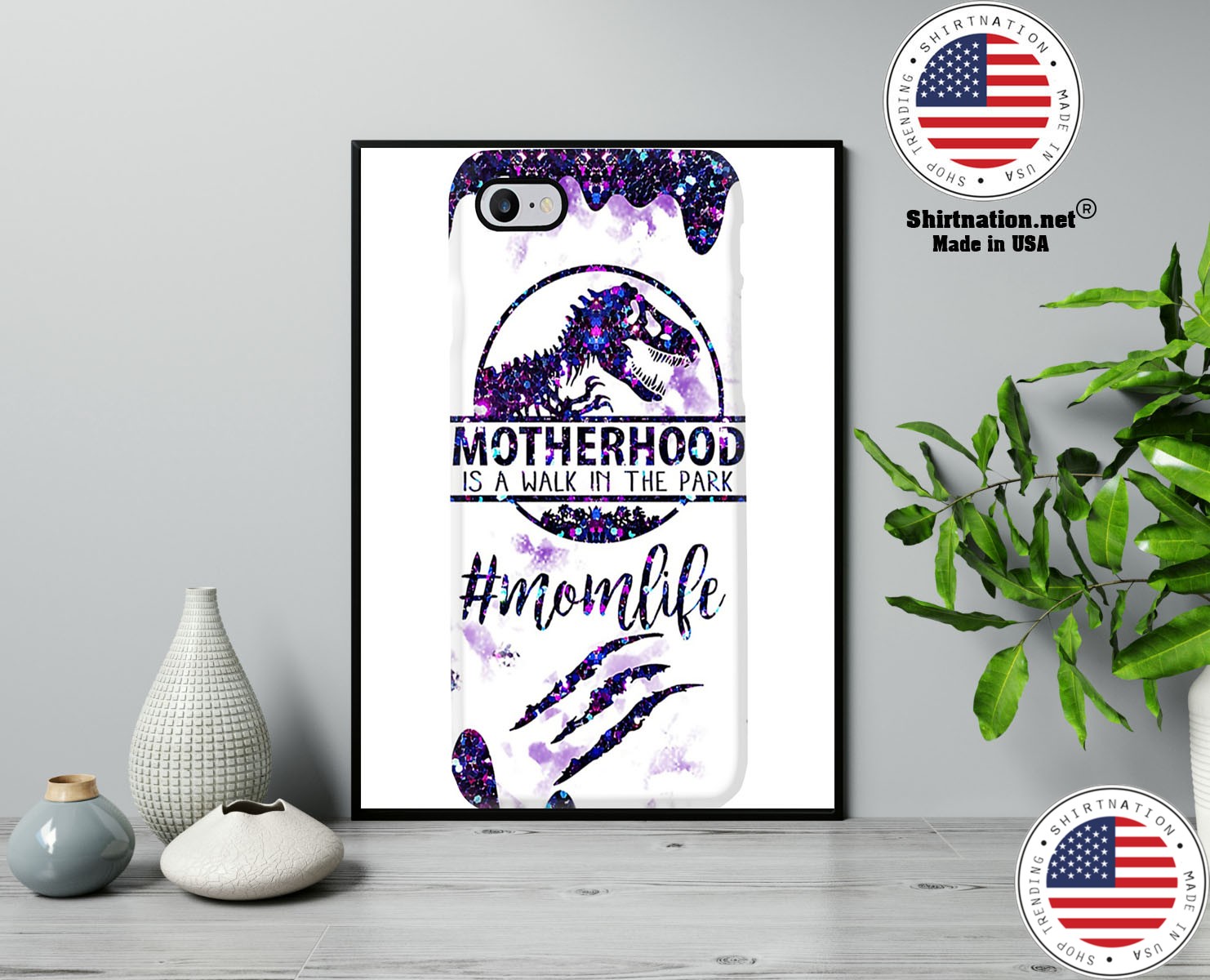Dinosaur Motherhood Is A Walk In The Park phone case 13