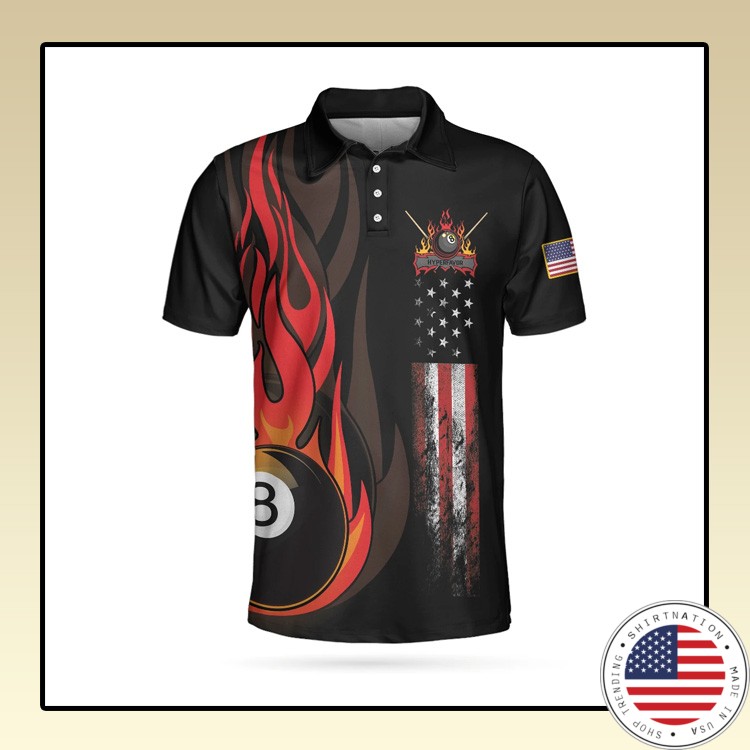 Dinosaur Poolasaurus Flame Skull Billiards Polo Shirt1
