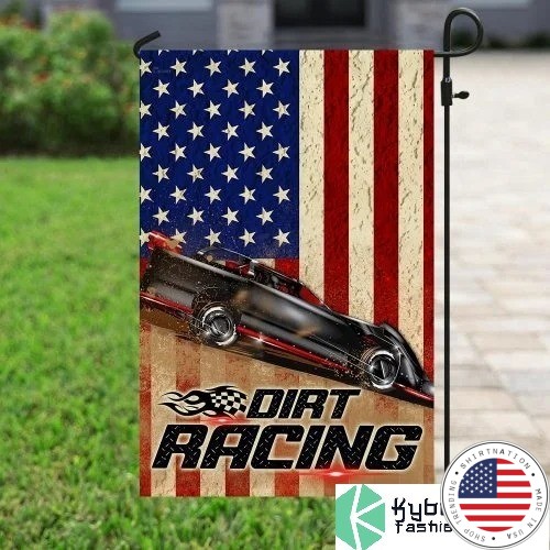 Dirt racing american flag