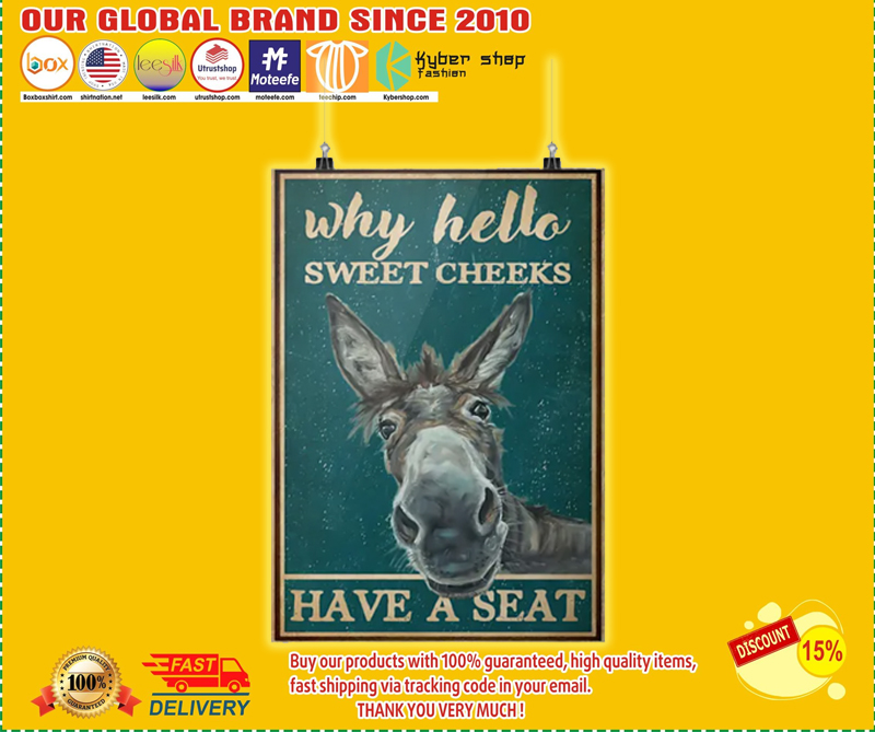 Donkey why hello sweet cheeks have a seat poster