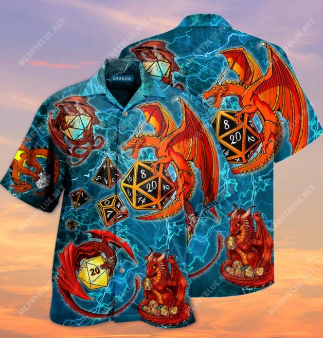 Dragon playing dice hawaiian