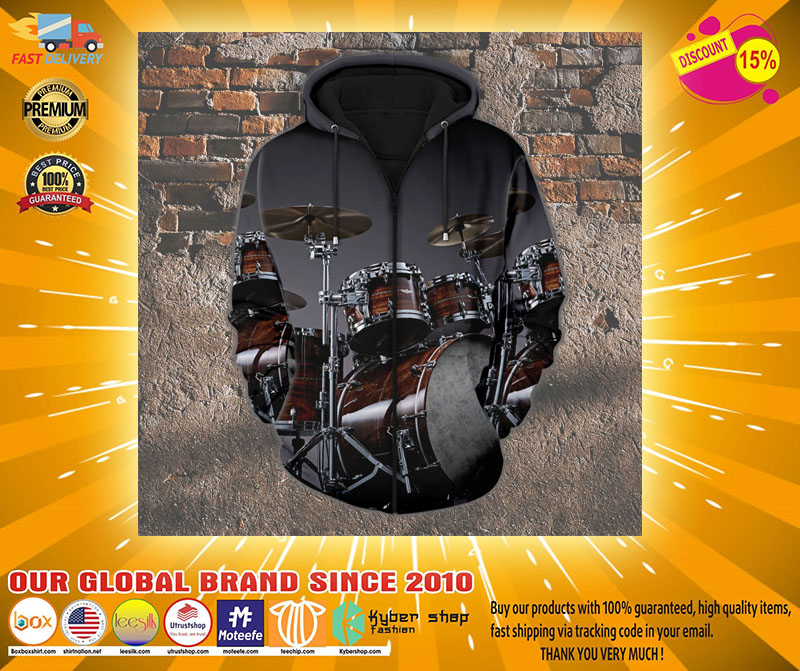 Drummer 3D zip hoodieDrummer 3D zip hoodie