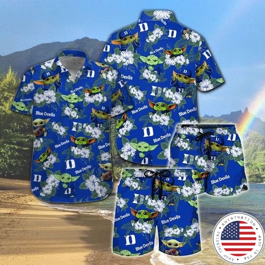 Duke Blue Devils And Yoda Hawaiian And Beach Short 1