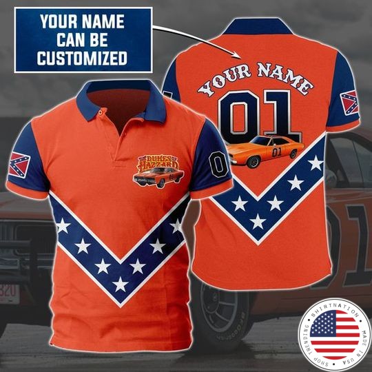 Dukes of hazzard custom name polo shirt as