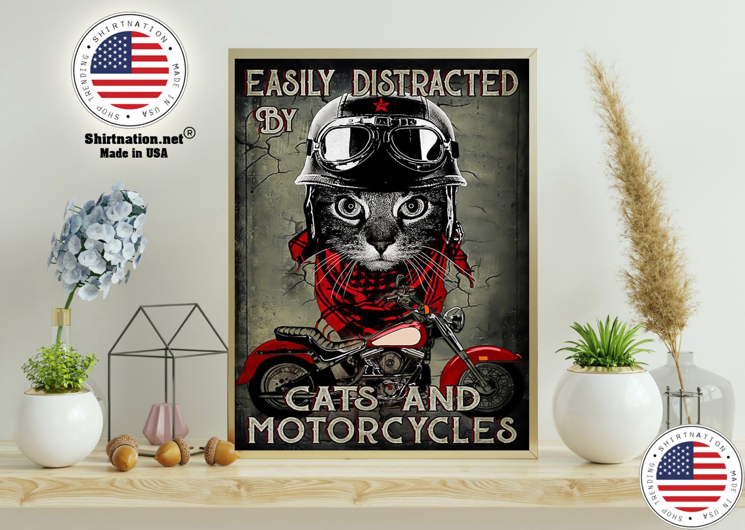 Easily distracted by cats and motorcycles poster 11