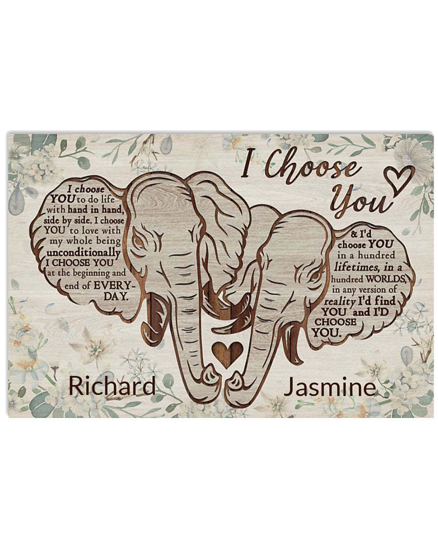 Elephant I choose you custom personalized name poster