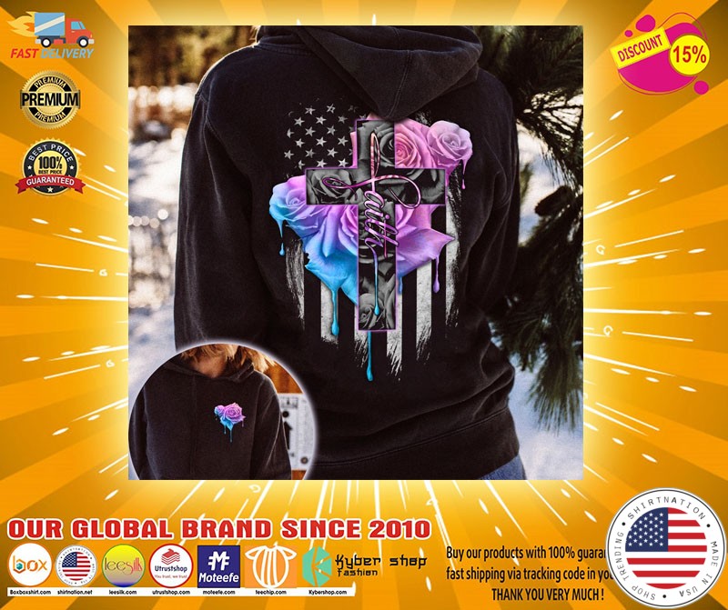 Faith rose skull watercolor 3D hoodie2 1