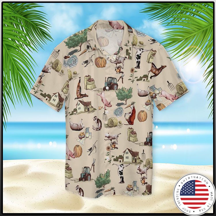 Farm Animal Yoga Pose Hawaiian Shirt1