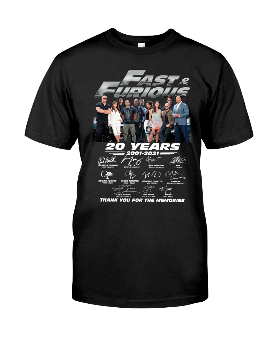 Fast and furious 20 year shirt