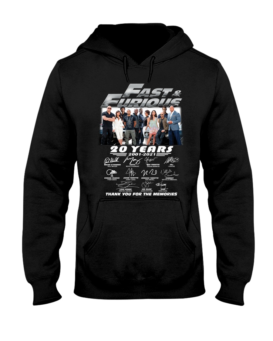 Fast and furious 20 years 2001 2021 shirt