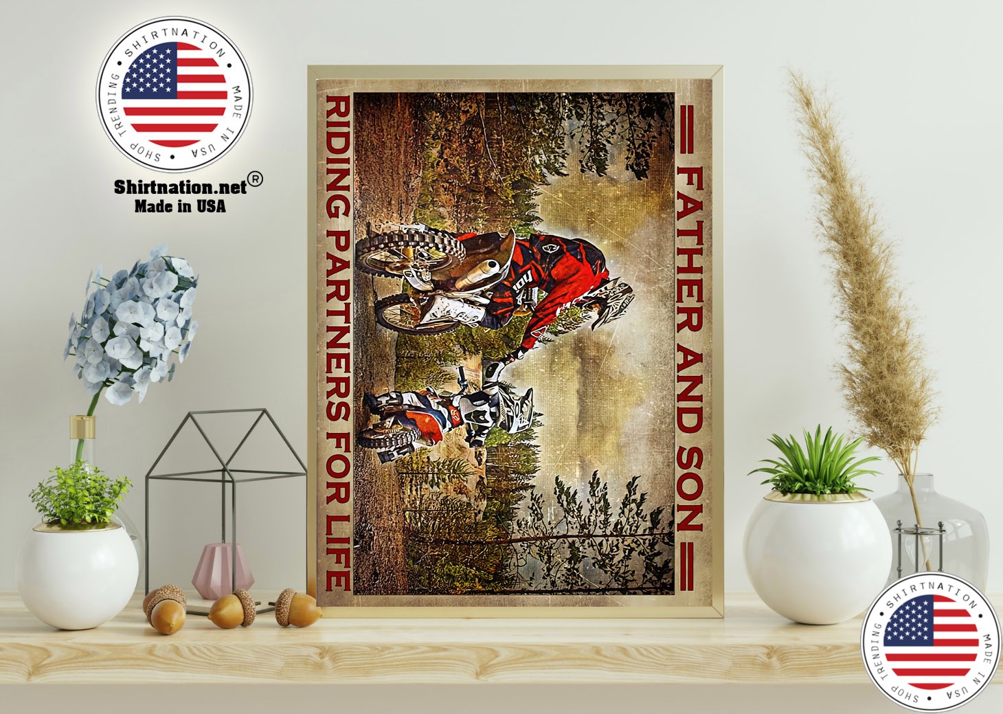 Father and son riding partners for life poster 11