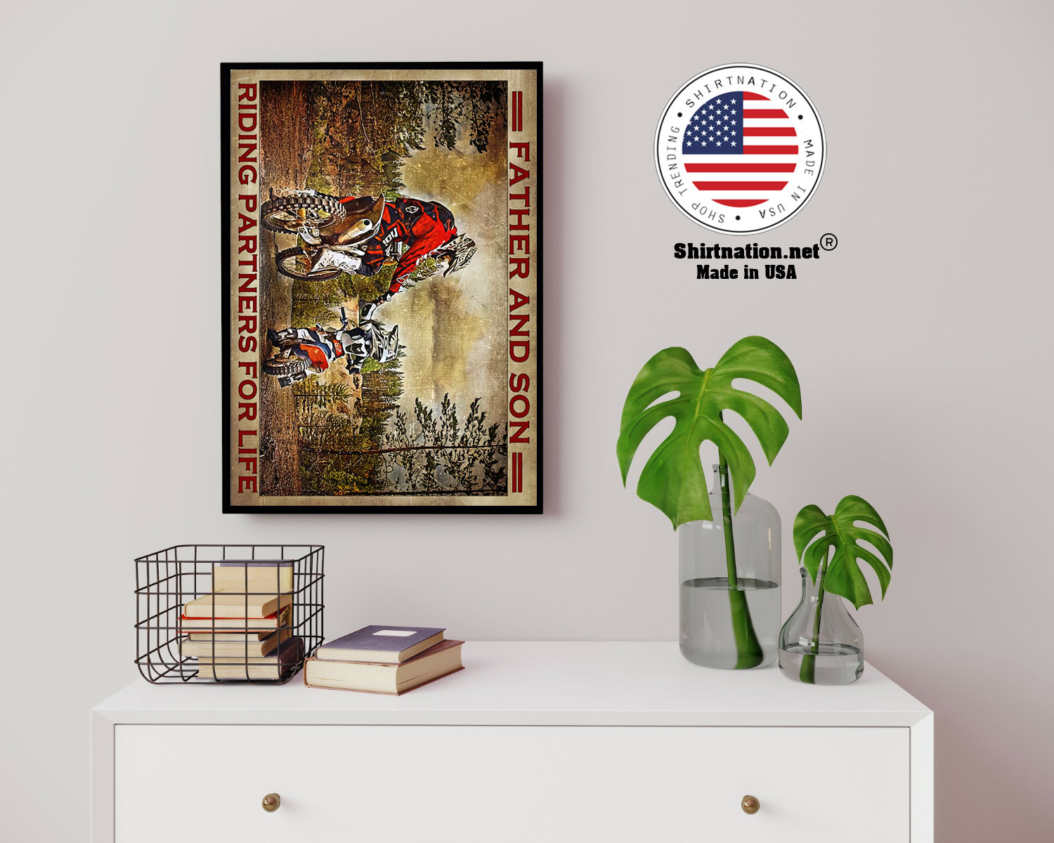 Father and son riding partners for life poster 14