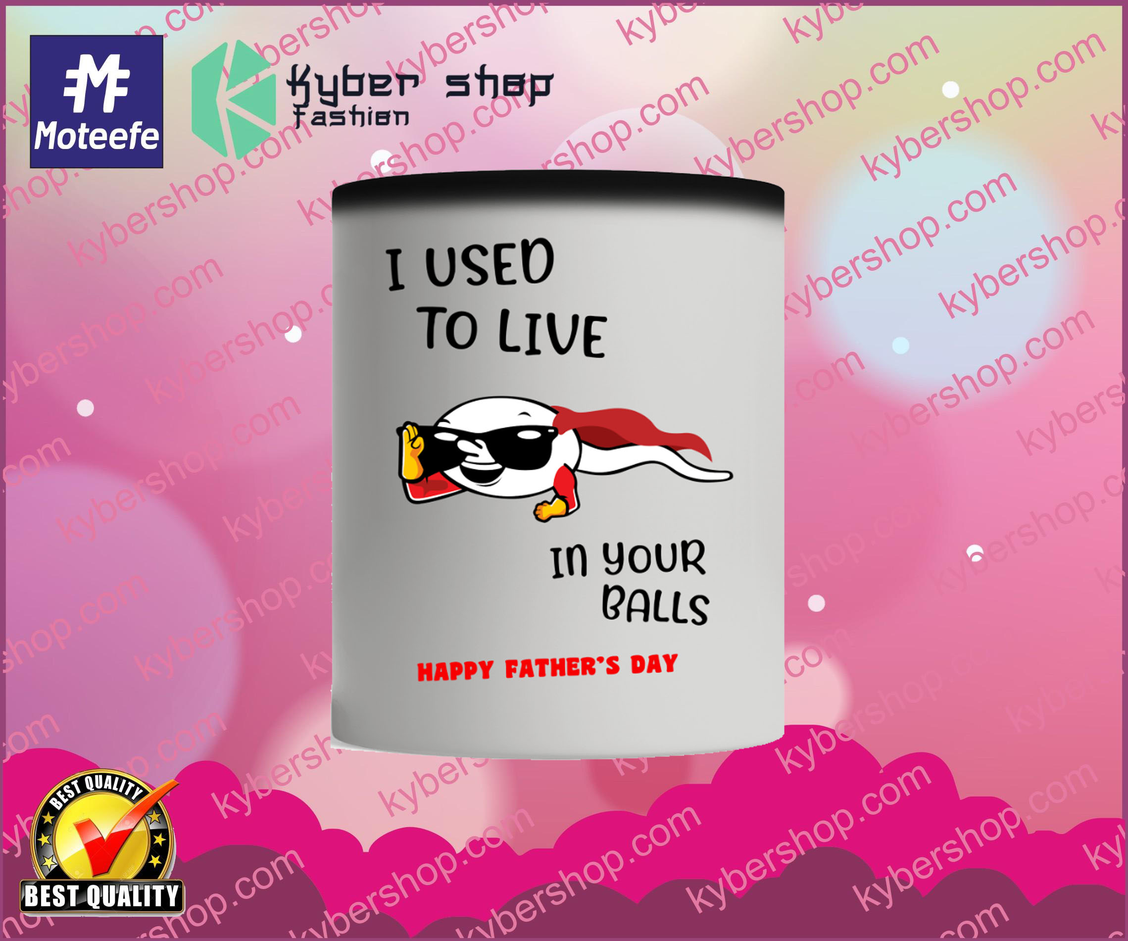 Father's day I used to live in your balls happy mug