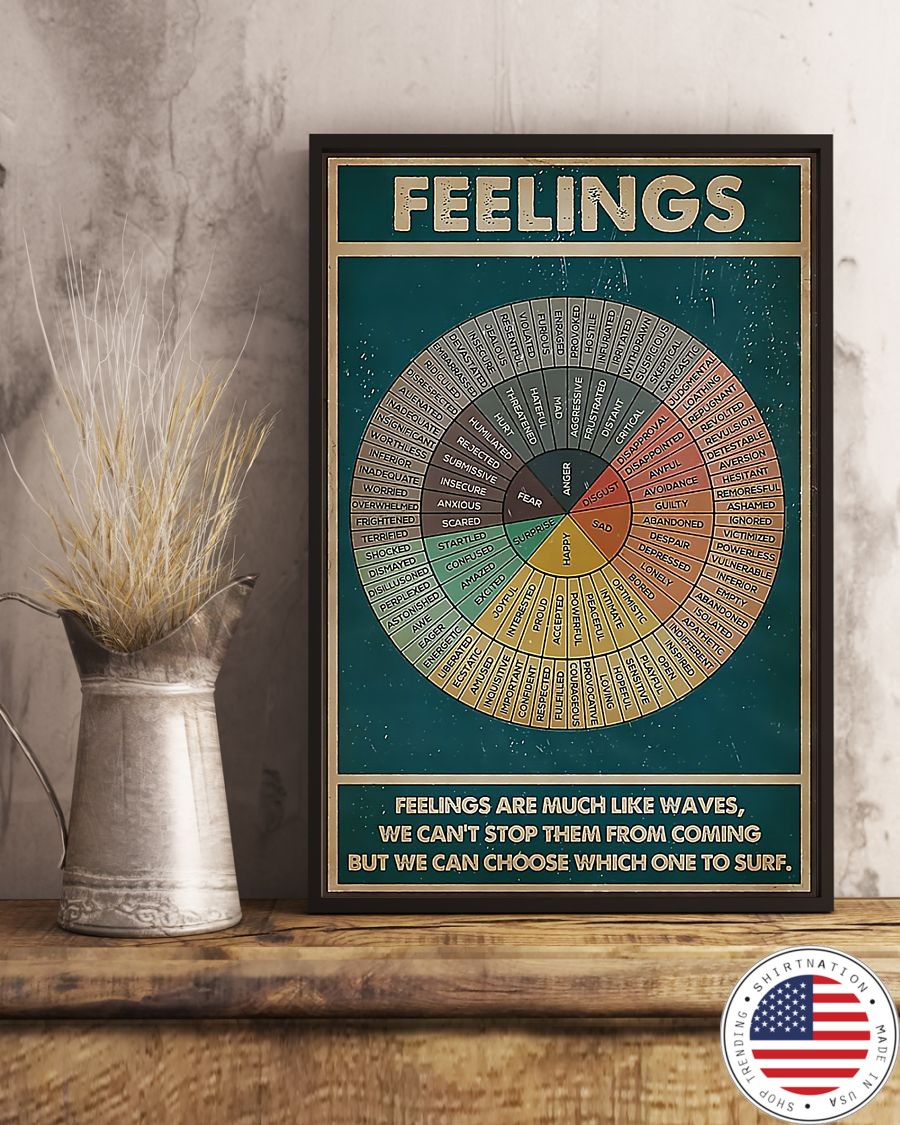 Feelings are much like a waves we can't stop them from coming poster
